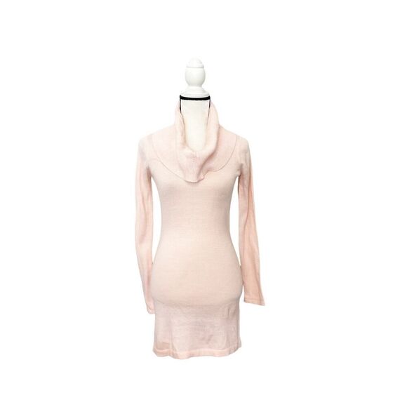 Energie Long Sleeve Juniors Metallic Cowl Neck Mini Sweater Dress Size M - Picture 2 of 6